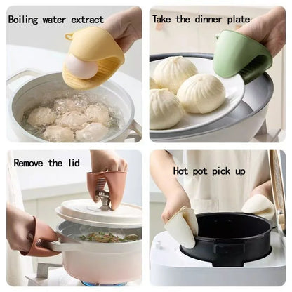 2PCS Silicone Oven Mitts Heat Resistant, Silicone Potholders for Kitchen, Mini Rubber Oven Glove Kitchen Mittens, Cute Cooking M