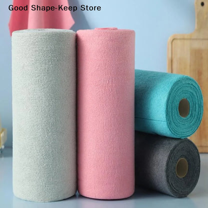 1 Roll/20pcs Quick-Dry Kitchen Towels Microfiber Cleaning Cloths Reusable Lint-Free Towels For Kitchen Super Absorbent