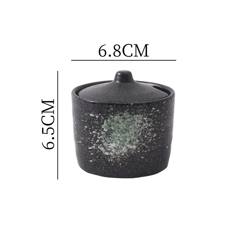 Vintage Ceramic Seasoning Jar Creative Salt Jar Sugar Jar Pepper Jars Spice Jars Seasoning Storage Container Home Seasoning Tool