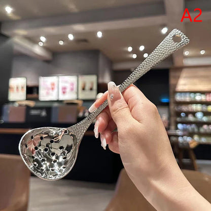 Stainless Steel Soup Ladle Creative Long Handle Soup Spoon Cutlery Hotel Hot Pot Spoon Home Kitchen Cooking Essential Tools