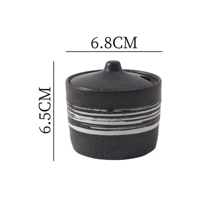 Vintage Ceramic Seasoning Jar Creative Salt Jar Sugar Jar Pepper Jars Spice Jars Seasoning Storage Container Home Seasoning Tool