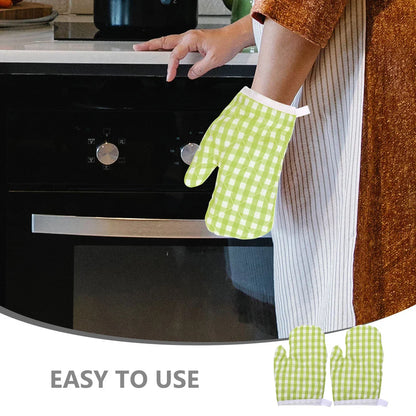 2 Pcs Oven Mitts Heat Resistant Kitchen Gloves Hand Polyester Baking Supplies Cooking Accessories Microwave Mitts