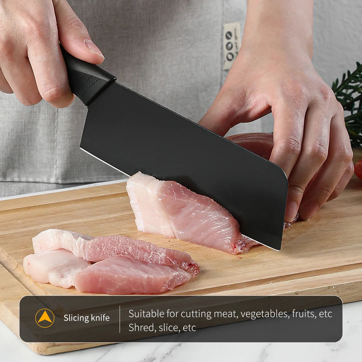 3/5pcs Kitchen knife set, high-grade black steel knife set Gift knife Stainless steel kitchen utensils household knives