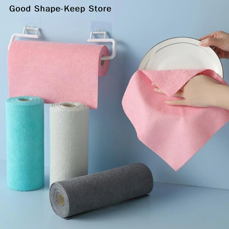 1 Roll/20pcs Quick-Dry Kitchen Towels Microfiber Cleaning Cloths Reusable Lint-Free Towels For Kitchen Super Absorbent
