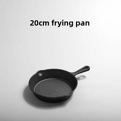 Cast Iron Pan Uncoated Frying Pan Small Frying Egg Pan Household Pan Kitchenware Set Oil Splashing Pan Cast Iron Cookware Frying