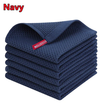 New 100% Cotton Dishcloth Ultra Soft Absorbent Kitchen Towel Household Cleaning Cloth Kitchen Tools Gadgets Wash Cloth Dish Rag