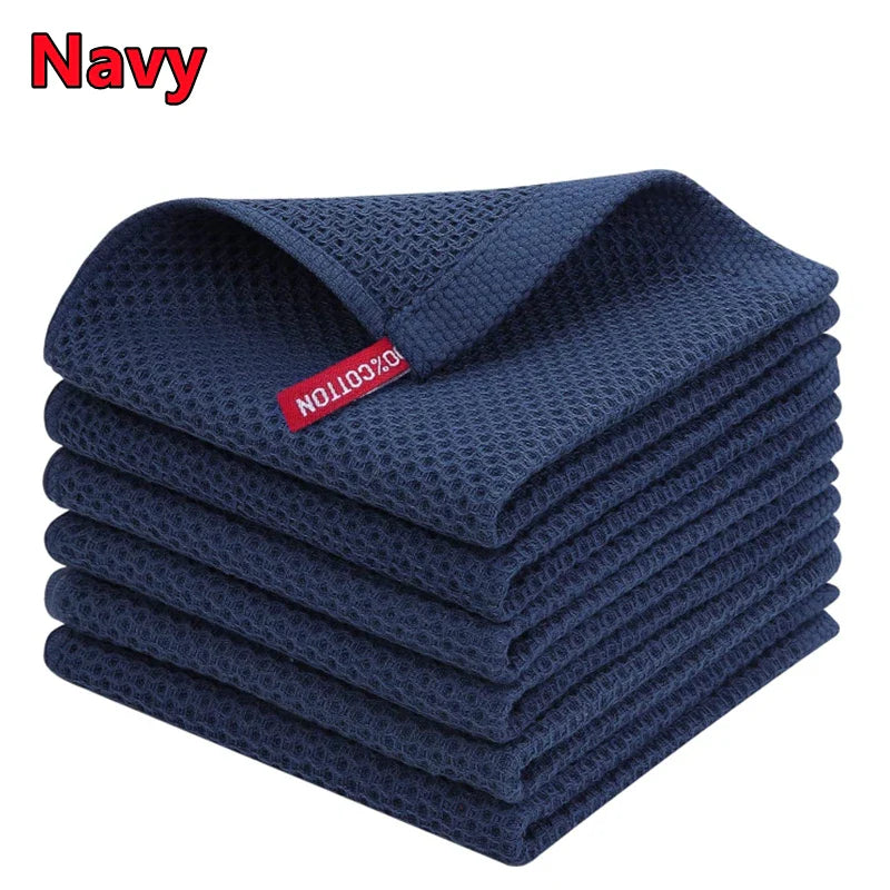 New 100% Cotton Dishcloth Ultra Soft Absorbent Kitchen Towel Household Cleaning Cloth Kitchen Tools Gadgets Wash Cloth Dish Rag