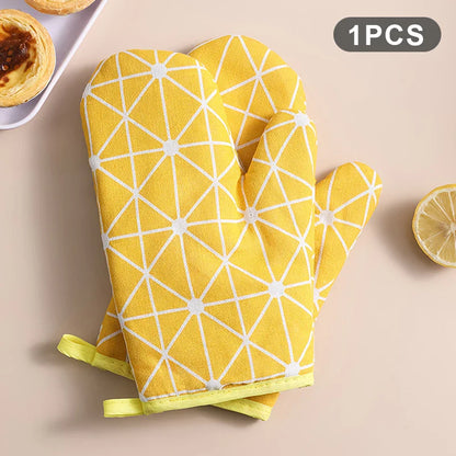 Oven Baking Gloves Oven Mitts Microwave Oven Gloves High-temperature Resistant Cotton Linen Gloves Kitchen Baking Tools Bakeware