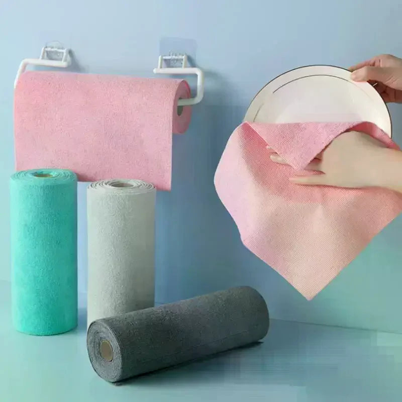 1 Roll/20pcs Microfiber Cleaning Cloths Reusable Lint-Free Towels For Kitchen Super Absorbent, Quick-Dry Kitchen Towels