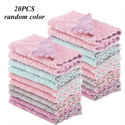 10pcs Kitchen Towels And Dishcloths Rag, 9.4in*5.5in Small Dish Washing Towels, Color Assorted Varieties