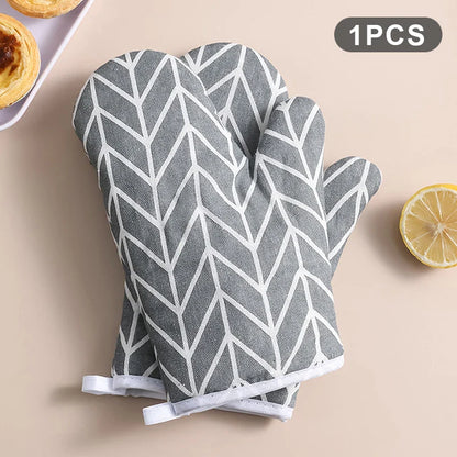 Oven Baking Gloves Oven Mitts Microwave Oven Gloves High-temperature Resistant Cotton Linen Gloves Kitchen Baking Tools Bakeware