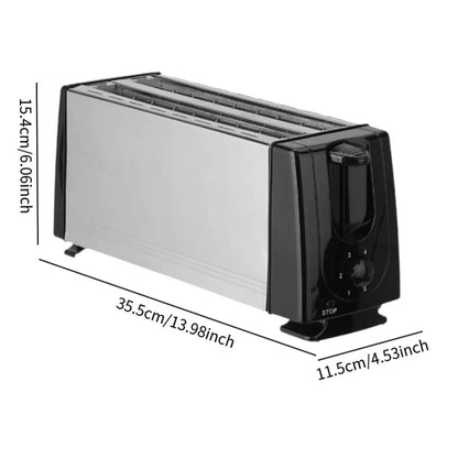 Bread Toaster 4 Slices European Standard Plug Compact Breakfast Maker Machine for Baking Cooking Bagels Snacks Specialty Breads