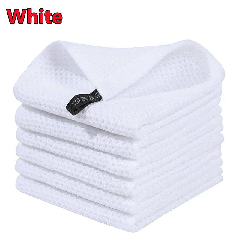 New 100% Cotton Dishcloth Ultra Soft Absorbent Kitchen Towel Household Cleaning Cloth Kitchen Tools Gadgets Wash Cloth Dish Rag