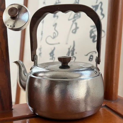 0.8/1/1.5L Pure Titanium Kettle With Anti-scalding Handle,Antibacterial And Anti-mold Cookware,Home/Outdoor Lightweight Teapot