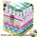 12pcs Dish Towels Featuring a Nest Design. They Dry Rapidly, Possess Excellent Water Absorption, Are Suitable for Hand Washing