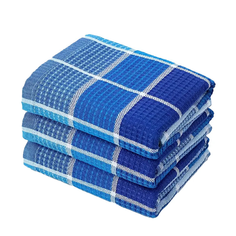 3-Pack, 38Cm*65Cm, Soft and Absorbent Kitchen Towels, with Colorful Checkered Pattern Dishcloths, Suitable for Drying Dishes and Household Use, Machine Washable, Stylish Dish Towels, Modern Design, High-Quality Weaving, Multi