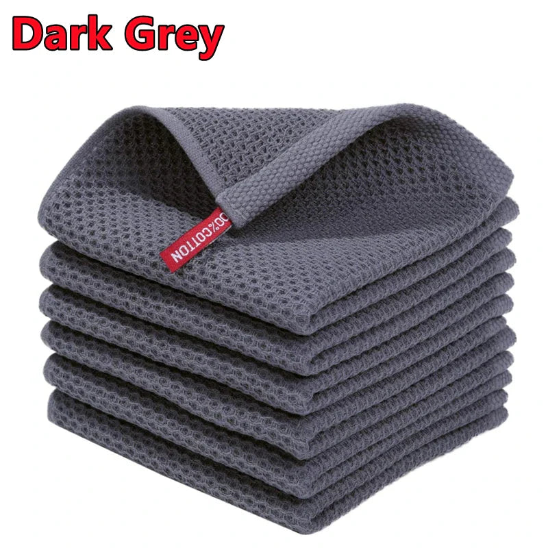 New 100% Cotton Dishcloth Ultra Soft Absorbent Kitchen Towel Household Cleaning Cloth Kitchen Tools Gadgets Wash Cloth Dish Rag