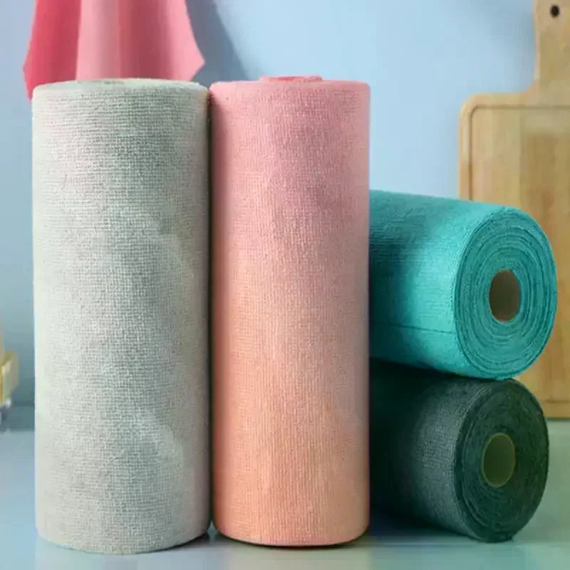 1 Roll/20pcs Microfiber Cleaning Cloths Reusable Lint-Free Towels For Kitchen Super Absorbent, Quick-Dry Kitchen Towels