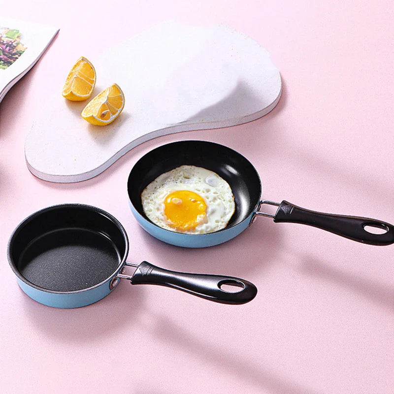 12cm Mini Frying Pan Stainless Steel Prevent Stick Induction Pot Round Breakfast Small Fry Egg Pan With Long Handle Kitchen Tool