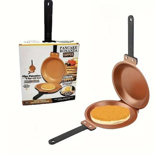 Double-Sided Non-Stick Ceramic Frying Pan Pancake Maker Foldable Kitchen Cookware for Bread Egg Breakfast