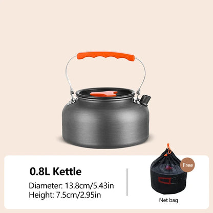 Camping Cookware Set Aluminum Portable Outdoor Tableware Cookset Cooking Kit Pan Bowl Kettle Pot Hiking BBQ Picnic Equipment
