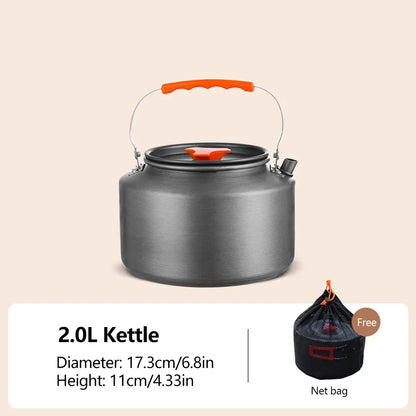 Camping Cookware Set Aluminum Portable Outdoor Tableware Cookset Cooking Kit Pan Bowl Kettle Pot Hiking BBQ Picnic Equipment
