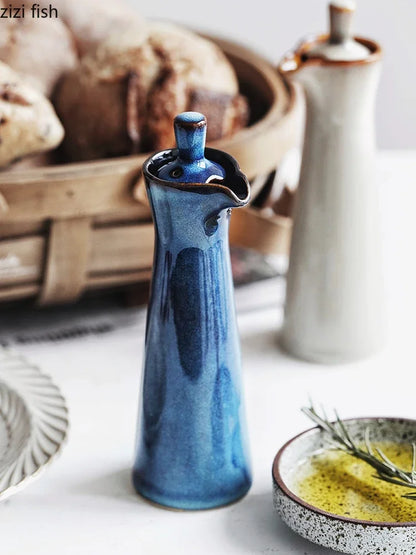 Ceramic Seasoning Jars Oiler Spice Jar Seasoning Tool Salt Shaker Creative Home Kitchen Retro Olive Oil Bottles Spice Containers