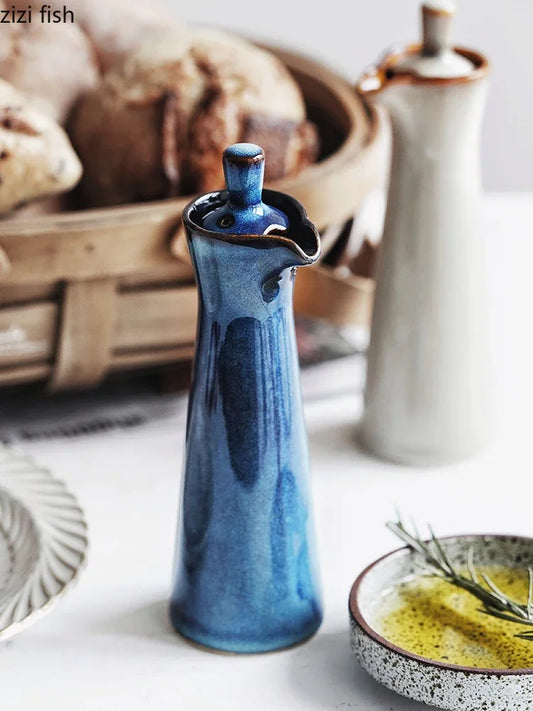 Ceramic Seasoning Jars Oiler Spice Jar Seasoning Tool Salt Shaker Creative Home Kitchen Retro Olive Oil Bottles Spice Containers
