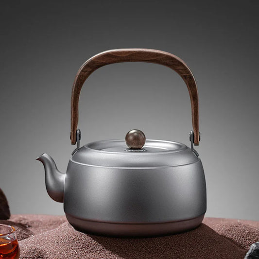 0.8/1/1.5L Pure Titanium Kettle With Anti-scalding Handle,Antibacterial And Anti-mold Cookware,Home/Outdoor Lightweight Teapot