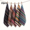 10pcs Multicolor Striped Cotton Dish Cloths-Heavy-Duty Absorbent Multi-Color Cleaning Towels Suitable, Dishwashing,household