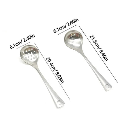 Stainless Steel Soup Ladle Creative Long Handle Soup Spoon Cutlery Hotel Hot Pot Spoon Home Kitchen Cooking Essential Tools