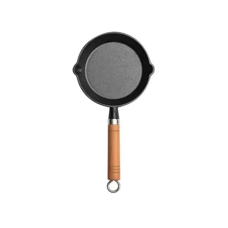 26cm Cast Iron Frying Pan Uncoated Non-stick Egg Pancake Pan Crepe Maker Steak Frying Pot Gas Induction Cooker Kitchen Cookware