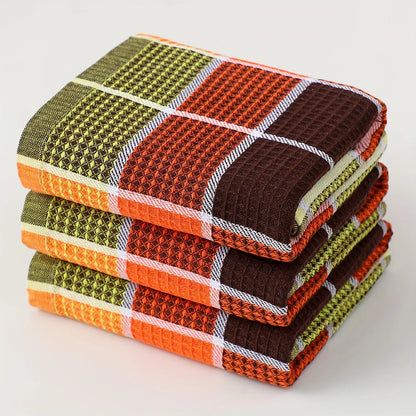 3-Pack, 38Cm*65Cm, Soft and Absorbent Kitchen Towels, with Colorful Checkered Pattern Dishcloths, Suitable for Drying Dishes and Household Use, Machine Washable, Stylish Dish Towels, Modern Design, High-Quality Weaving, Multi