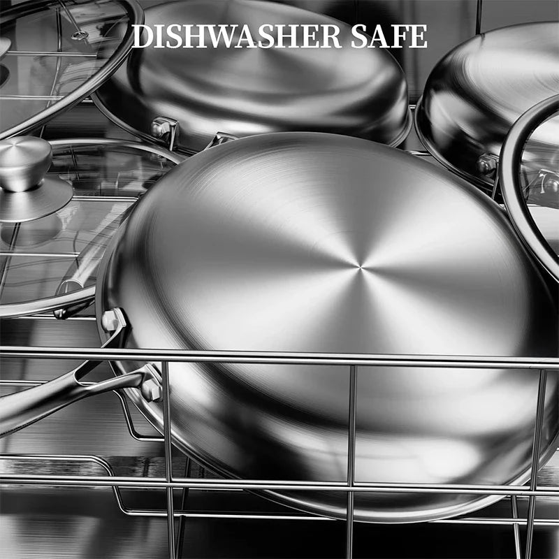 20 24 28cm Nonstick Frying Pan Stainless Steel Cooking Skillet PFOA Free Hybrid Frying Pan Kitchen Fry Pan Dishwasher Safe JT562