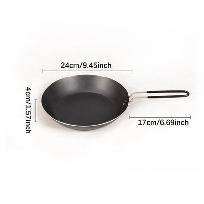 Camping Fry Pan Lightweight Multipurpose Cookware Foldable Handle Nonstick Skillet for BBQ Backpacking Hiking Travel Kitchen