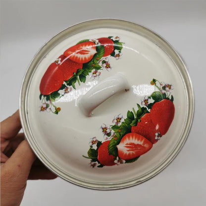 16cm 18cm 20cm 3piece Set Strawberry Enameled Cookware Set