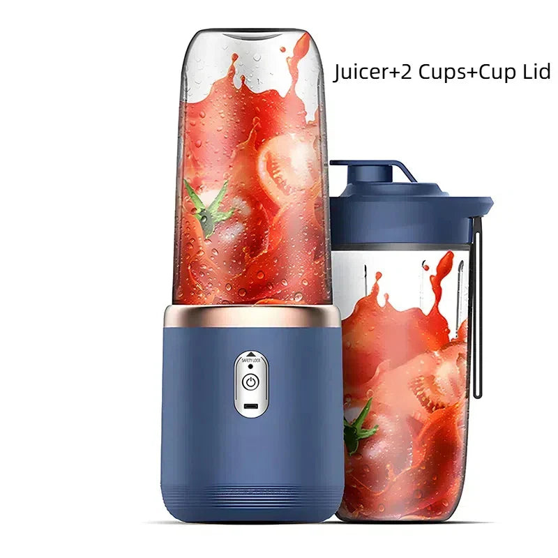 Portable Blender Bottle Electric 6 Blades Multifunction Juice Blender Fresh Juice Smoothie Blender Ice CrushCup Food Processor