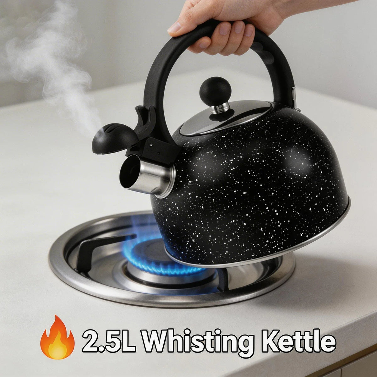 Whistling Kettle Stainless Steel Stove Top Kettle Rapid Boiling Stove Top Teapots with Whistle Spout for Gas Induction Cooker