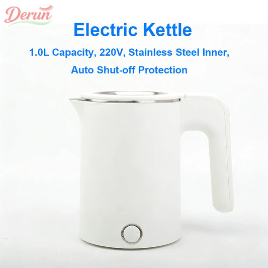 1.0L  Travel Electric Kettle Portable  Stainless Steel Automatic Power Water Boiler  For Trip Camping Abroad Smart Kettle Pot