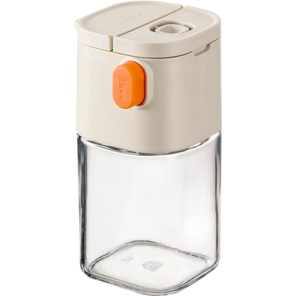 180ml Multi-Functional Quantitative Seasoning Pot, Press-Type Glass Seasoning Bottle, Kitchen Salt Jar, Spice & Pepper Shakers