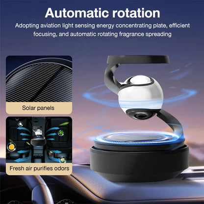 Solar Powered Levitating Car Air Freshener | Luxury Aromatherapy Diffuser | USA Imported