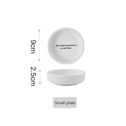 Creative English alphabet White Dinner Plate  Ceramic Kitchen Plate Tableware Set Food Dishes Rice Salad Noodles Bowl Soup
