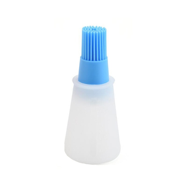 1 Pcs Portable Silicone Oil Bottle with Brush Grill Oil Brushes Liquid Oil Pastry Kitchen Baking BBQ Tool Kitchen Tools for BBQ