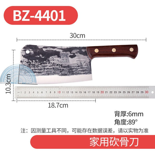 DENGJIA Forged Carbon Steel Style Butcher Knife Handmade Kitchen Chopper Knife Household Fish Bone Meat Cleaver For Chicken