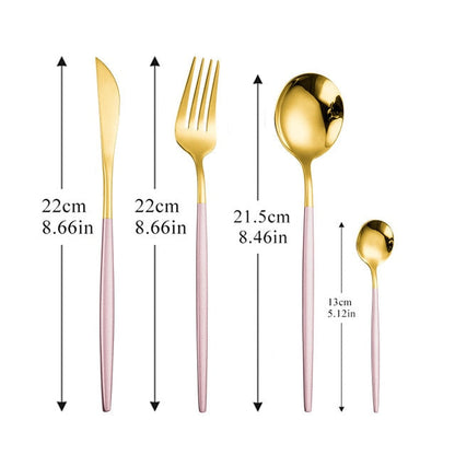 Dinnerware Gold Cutlery Set 304 Stainless Steel Luxury Flatware Home Silverware Fork Spoon Knife Kitchen Dinner Set Dropshipping