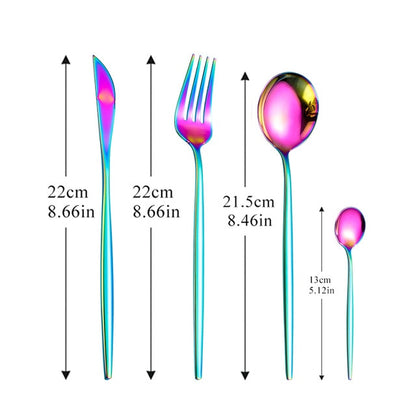 Dinnerware Gold Cutlery Set 304 Stainless Steel Luxury Flatware Home Silverware Fork Spoon Knife Kitchen Dinner Set Dropshipping