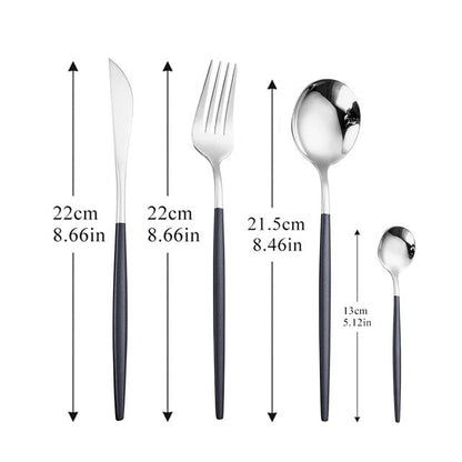 Dinnerware Gold Cutlery Set 304 Stainless Steel Luxury Flatware Home Silverware Fork Spoon Knife Kitchen Dinner Set Dropshipping