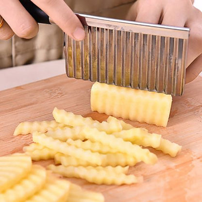 Stainless Steel Vegetable Fruit Wavy Cutter Potato Crinkle Cut Knife Cucumber Carrot Waves Cutting Slicer Kitchen Knives Tools