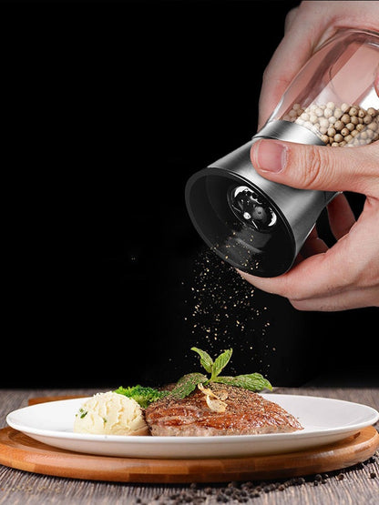Pepper Grinder 2 in 1 Stainless Steel Manual Salt and Pepper Mill Grinder Spice Shakers Kitchen Tools Accessories for Cooking
