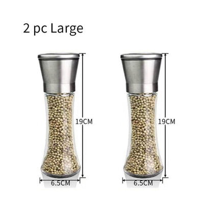 Pepper Grinder 2 in 1 Stainless Steel Manual Salt and Pepper Mill Grinder Spice Shakers Kitchen Tools Accessories for Cooking
